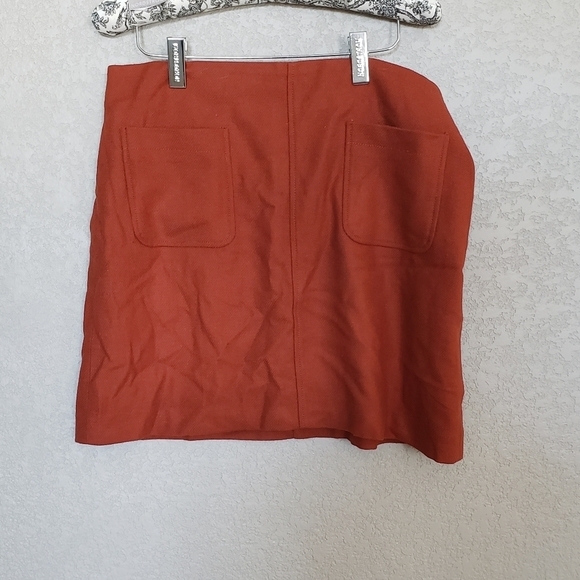 Madewell Museum Patch pocket mini skirt wool size 12 New - Picture 6 of 10